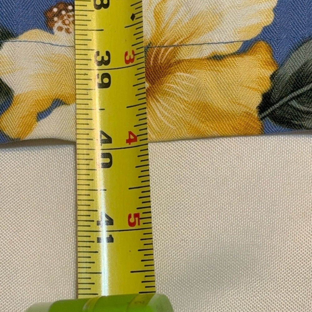 Caribbean Joe Women’s Blue Shirt with Yellow Hibiscus and Green Palms Size 1X - Picture 5 of 7